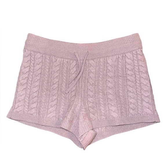 SWEATY BETTY Cable Recycled Cashmere Blend Knitted Shorts Dusty Pink Size Small - Picture 4 of 10